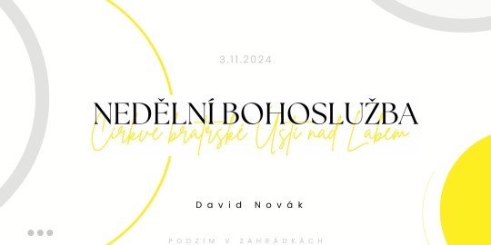 Nedělní bohoslužba 3.11.2024